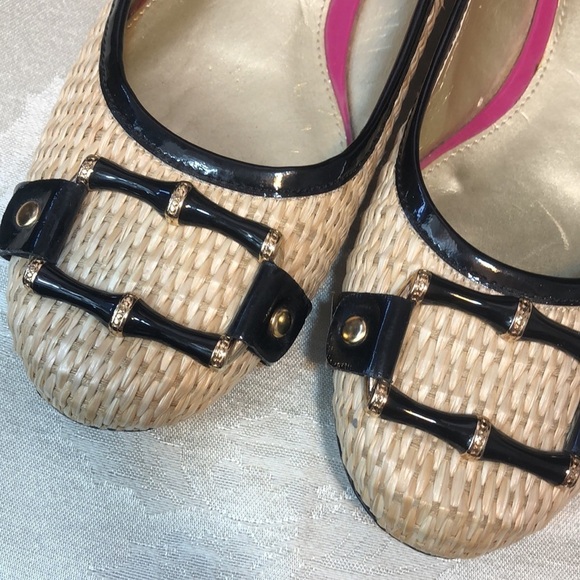 Liz Claiborne Aleya Wicker Woven flats w Metal Bamboo Buckles Size 9 - Picture 3 of 7